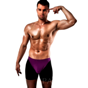 PASSION – Boxer Erótico Masculino de Cores Contrastantes (Lilás/Preto - Tamanho S/M)