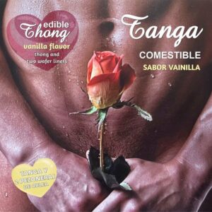 Tanga Masculina Comestível com Protetores de Mamilo Sabor Baunilha