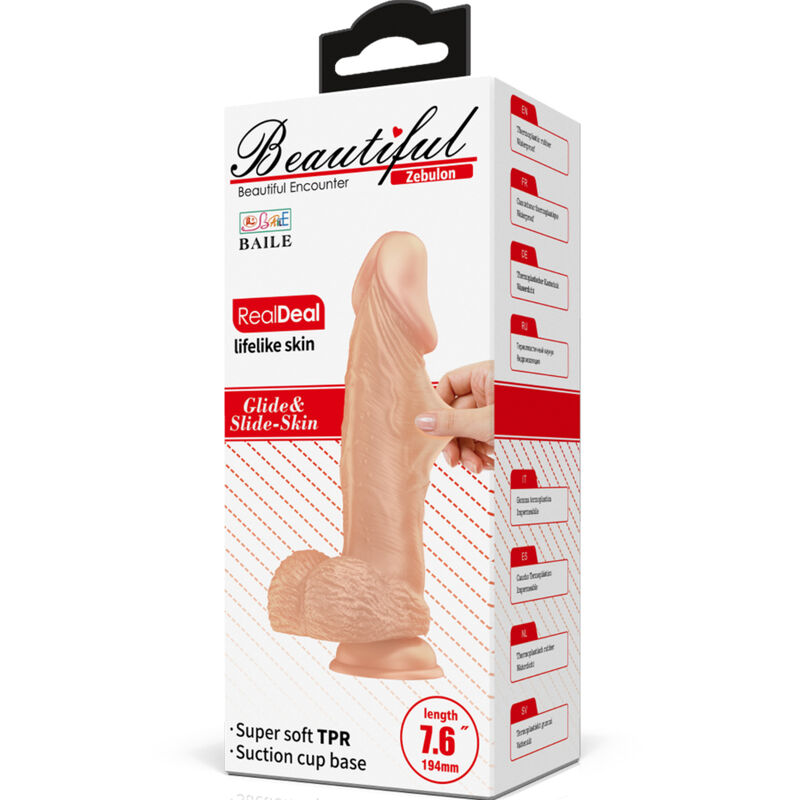 Dildo Realista de Dupla Densidade Zebulon (Natural - 19.4 cm) - Image 3