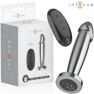 INTENSE – Plug Anal Vibratório em Metal com Comando (M - 11.8 cm)
