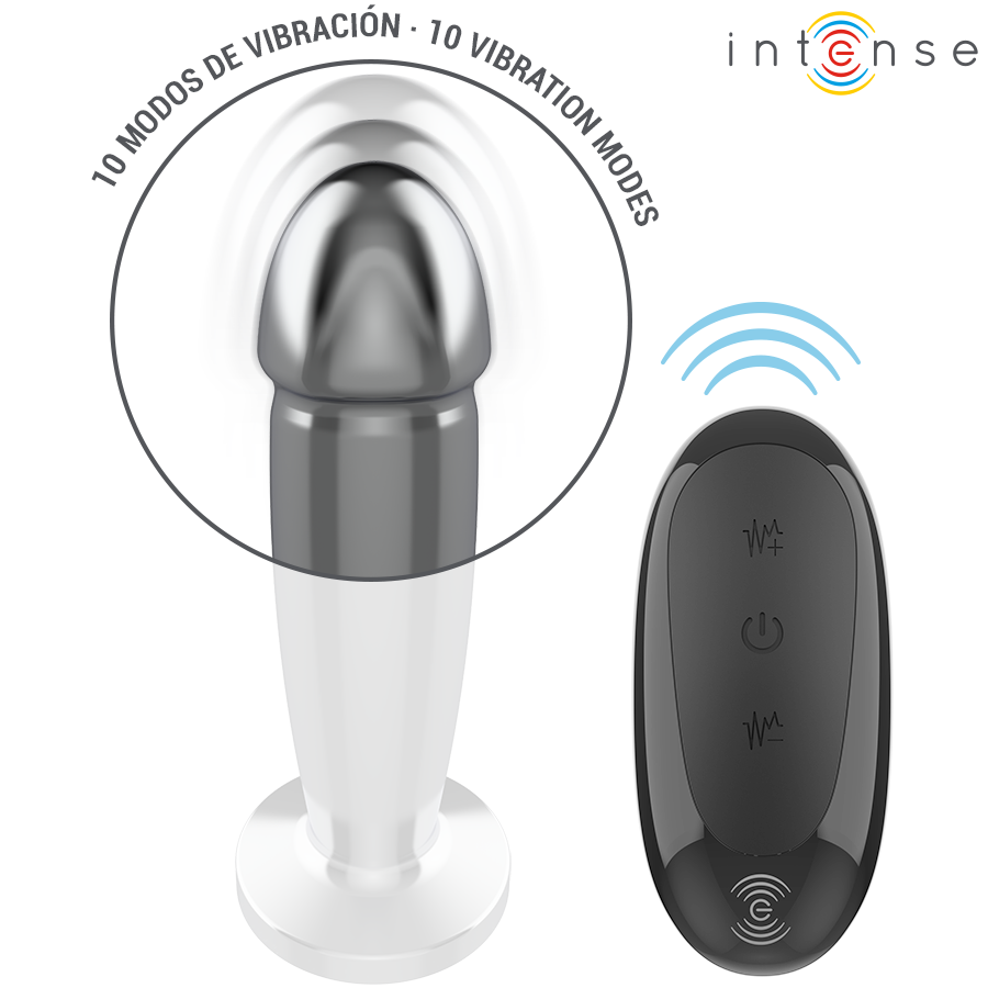 INTENSE – Plug Anal Vibratório em Metal com Comando (M - 11.8 cm) - Image 3