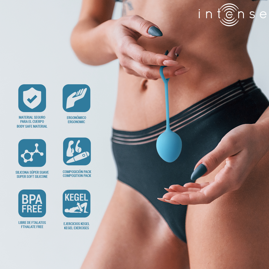 Intense Charli — Kit de Bolas de Kegel Azul (Conjunto de 3 Unidades) - Image 3