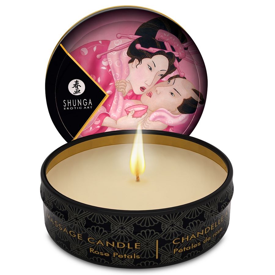 Shunga Mini Vela de Massagem de Rosas 30ml