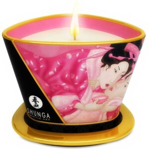 Shunga Vela de Massagem Afrodisíaca de Rosas