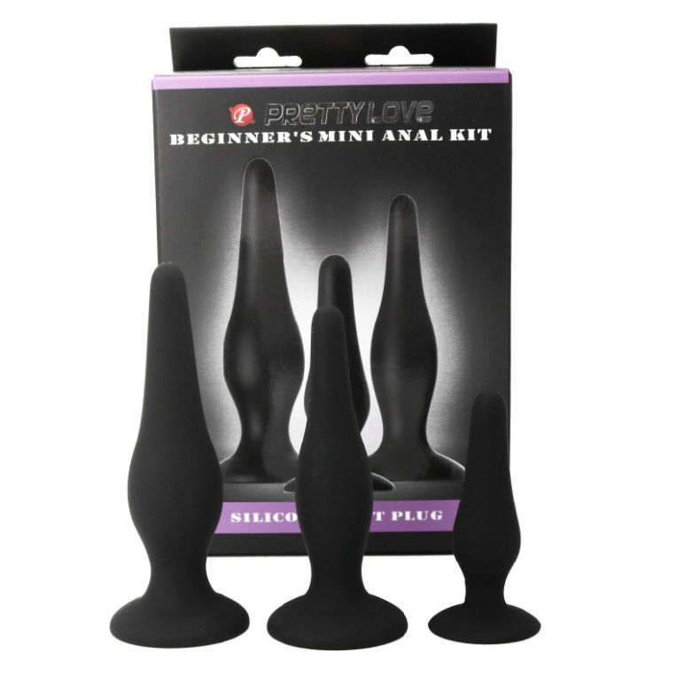 Pretty Love – Kit de Plugs Anais de Iniciação em Silicone (3 Unidades)