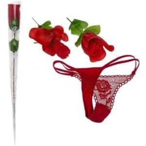 rosa romântica conversível em tanga